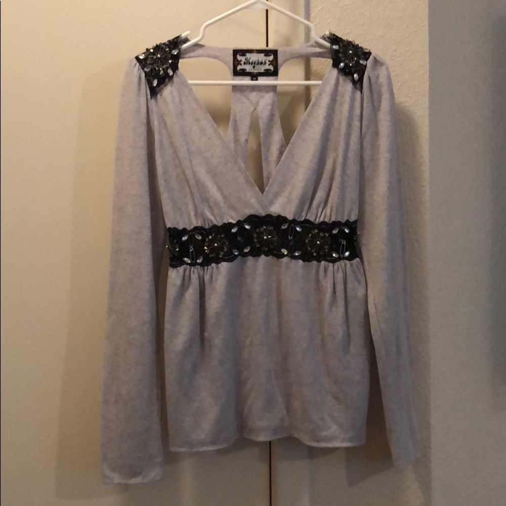 Megan long sleeve top with intricate detail
